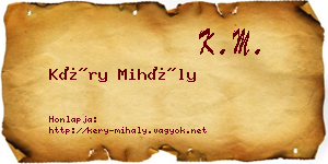 Kéry Mihály névjegykártya